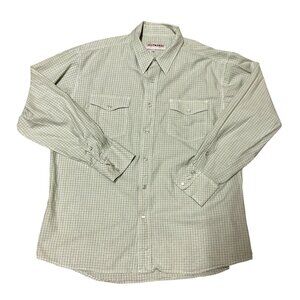 CODY JAMES LONG SLEEVE PEARL SNAP SHIRT SIZE 2XL GREEN PLAID WESTERN COWBOY MENS